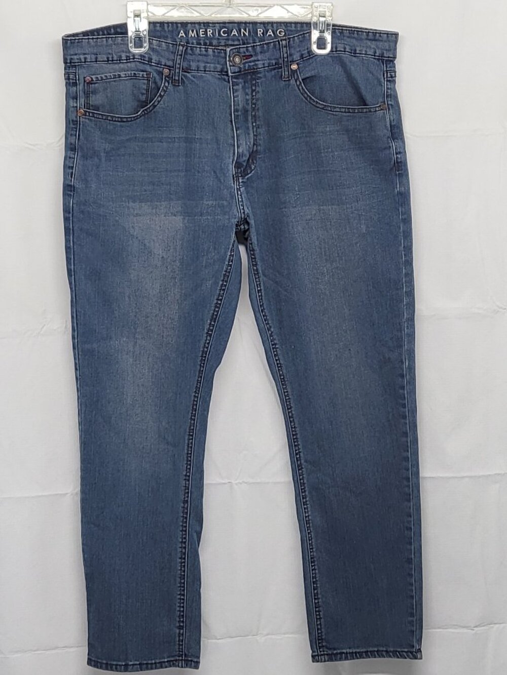American Rag Mens Jeans Size 38 X 30 Stretch Straight Leg Blue